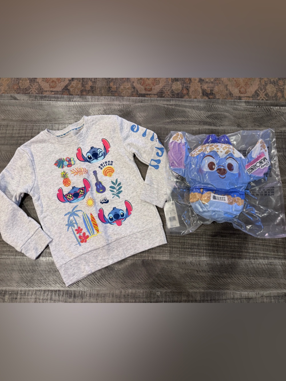 Stitch sweatshirt and Munchling
